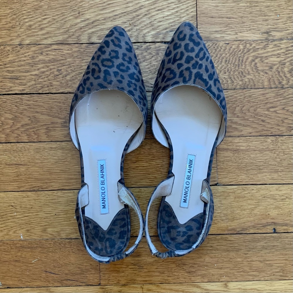 Manolo Blahnik leopard flats